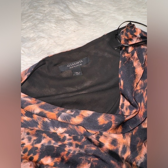 NWOT AllSaints Cayla Spark Abstract Animal Print One-Shoulder Minidress sz 4 - Picture 5 of 5